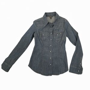 Guess Blue Denim Button-Up Shirt
